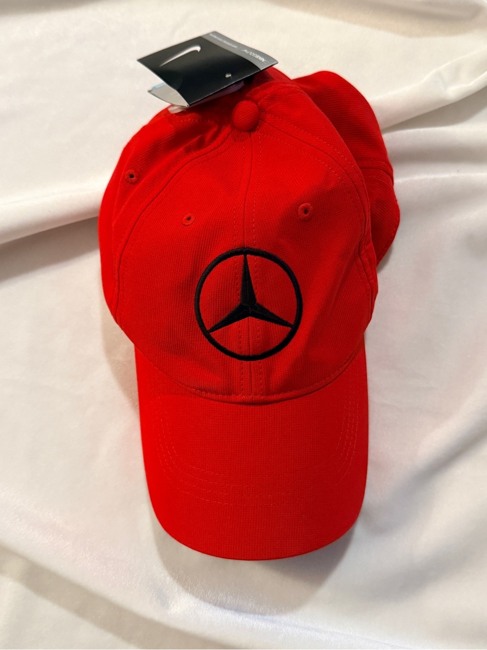 Men's Red Nike Golf Mercedes-Benz Embroidered Logo Baseball Cap NEW